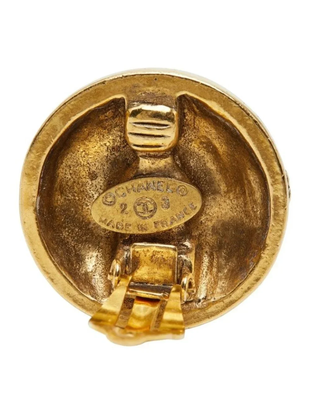 Chanel Vintage Single Earrings Gold Plated Rhinestone